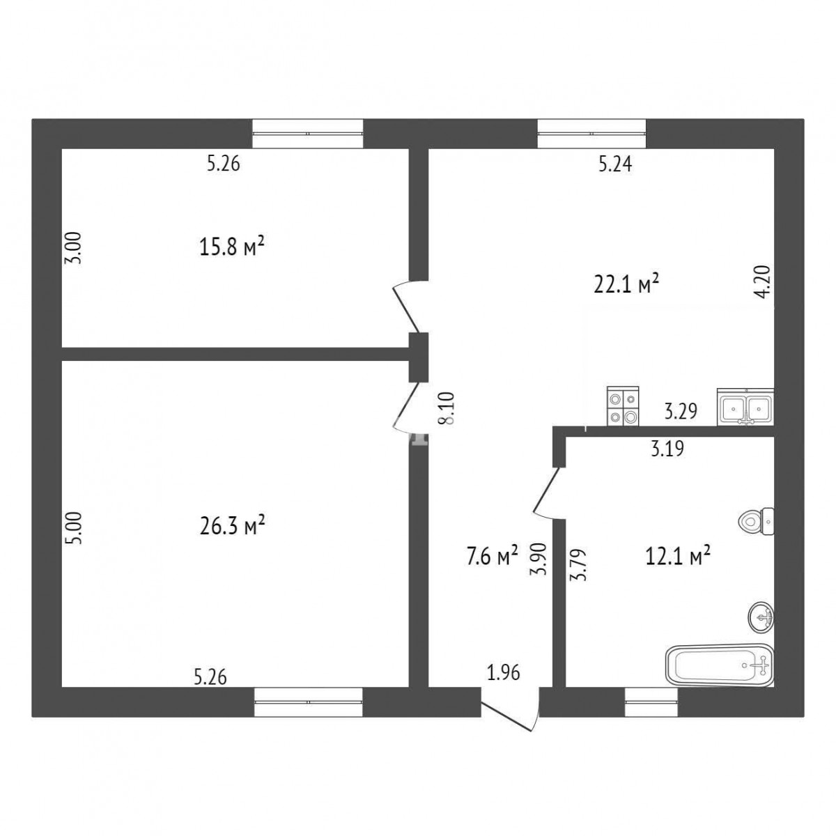 Дом, 87.6 м²