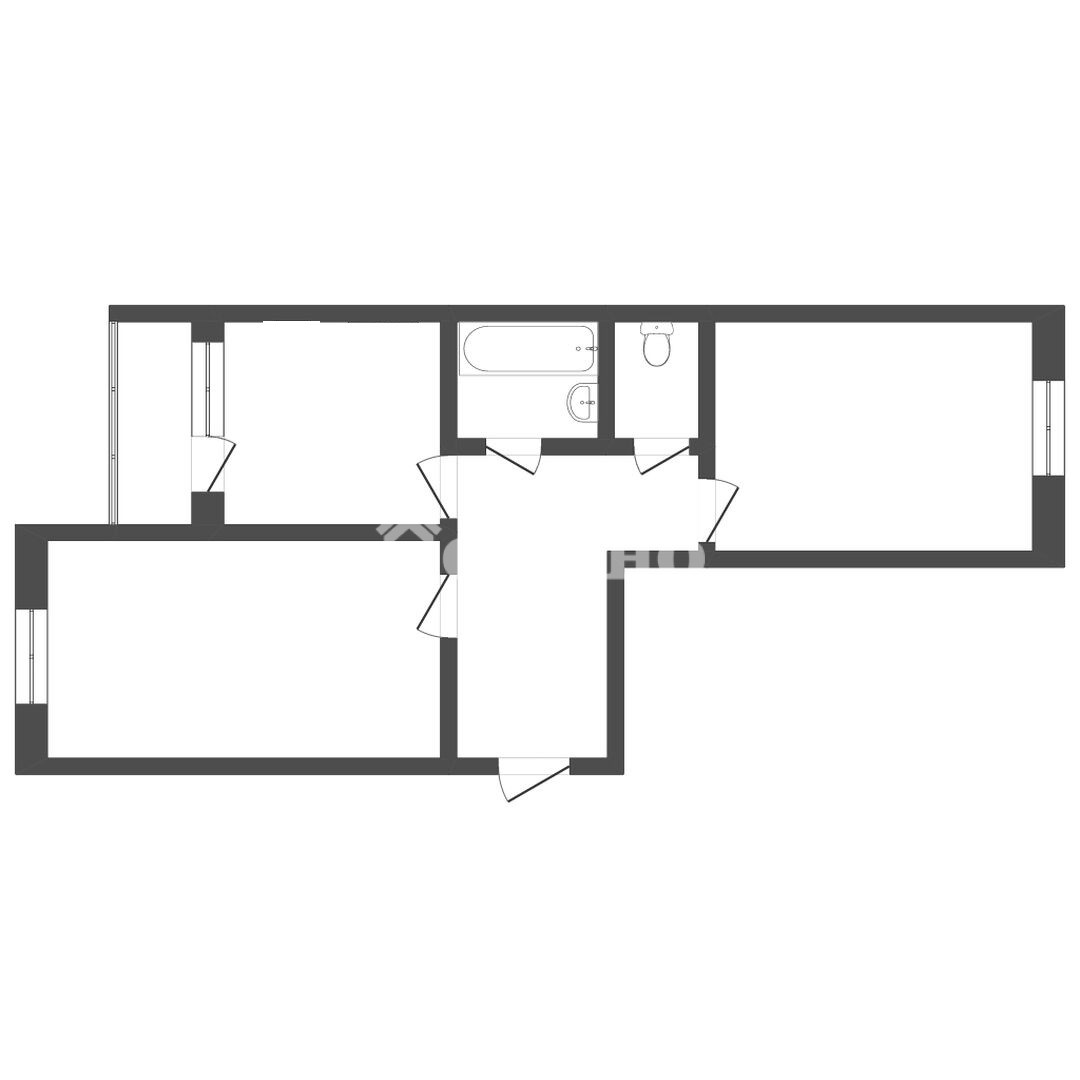 2-комн. квартира, 58.2 м², 4 этаж из 16