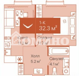 1-комн. квартира, 32.2 м², 16 этаж из 16