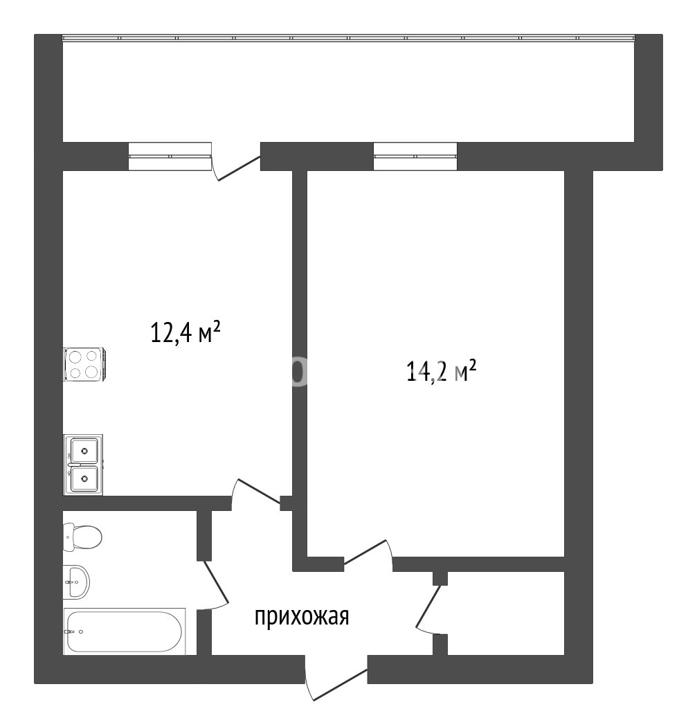 1-комн. квартира, 37 м², 6 этаж из 10