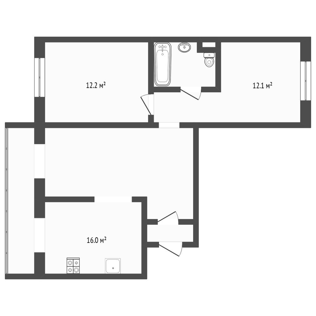 3-комн. квартира, 73 м², 4 этаж из 9