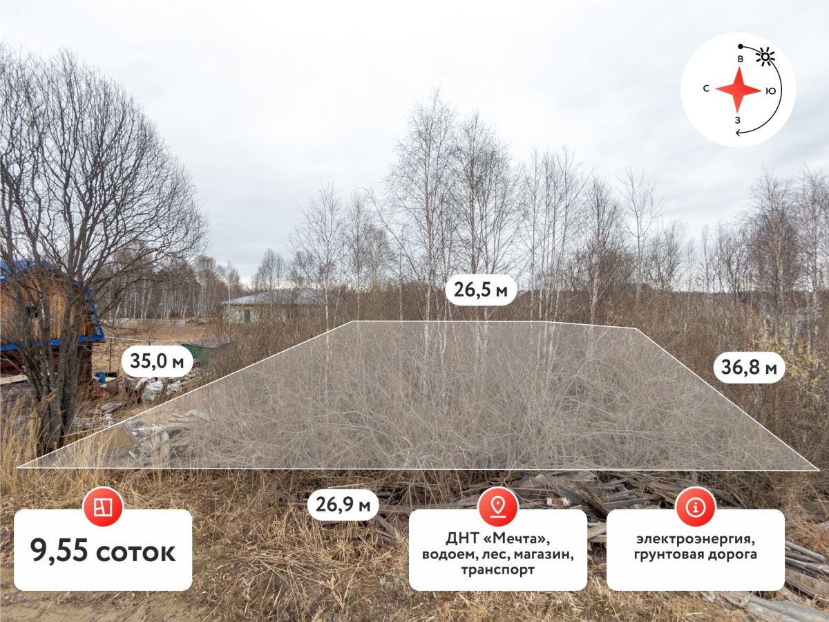 Участок, 9.55 сот.