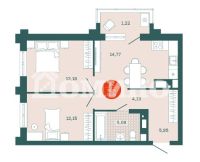 2-комн. квартира, 55.16 м²