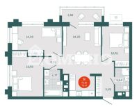 3-комн. квартира, 78.35 м²