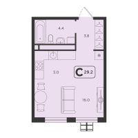 Студия, 29.2 м²