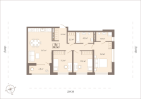 3-комн. квартира, 84.9 м²