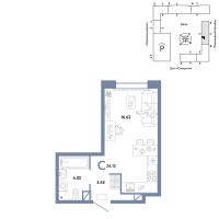 Студия, 24.1 м²
