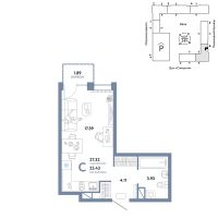 Студия, 27.3 м²