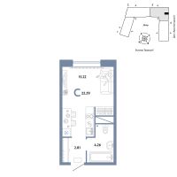 Студия, 22.3 м²
