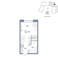 Студия, 22 м²