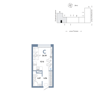 Студия, 24.2 м²