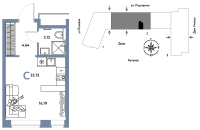 Студия, 23.8 м²