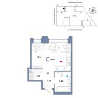 Студия, 29 м²