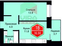 1-комн. квартира, 36.9 м²