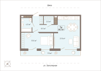 1-комн. квартира, 56.1 м²