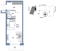 Студия, 31.3 м²