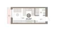 Студия, 23.8 м²