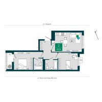2-комн. квартира, 62.5 м²