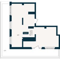 Студия, 61 м²