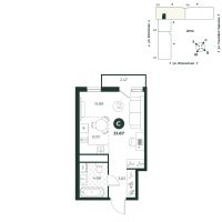 Студия, 31.7 м²