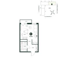 Студия, 32.6 м²