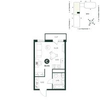 Студия, 32.3 м²