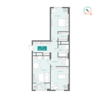 2-комн. квартира, 38.7 м²