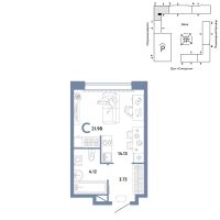 Студия, 22 м²