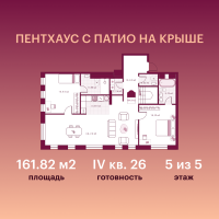 1-комн. квартира, 81.8 м²