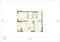 2-комн. квартира, 58.4 м²