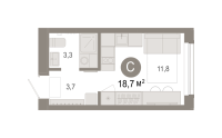 Студия, 18.7 м²