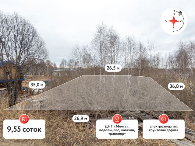 Участок, 9.55 сот.